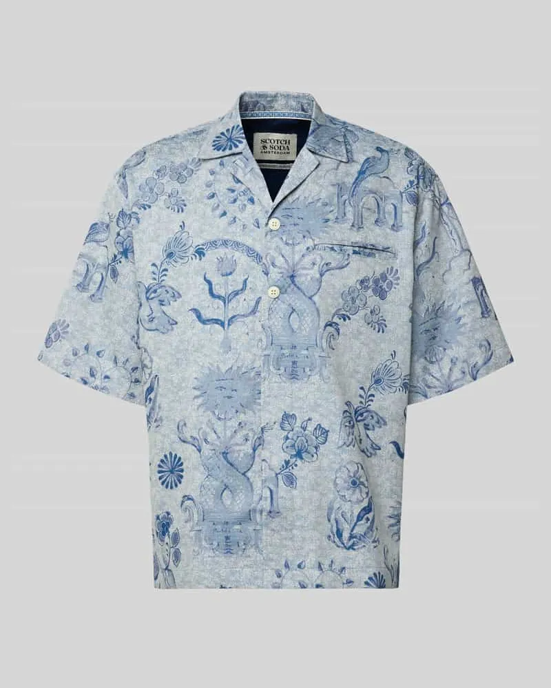 Scotch&Soda Modern Fit Freizeithemd mit Brustleistentasche Marine