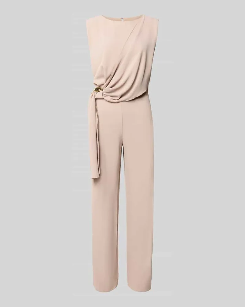 Rinascimento Regular Fit Jumpsuit mit Zierbesatz Taupe