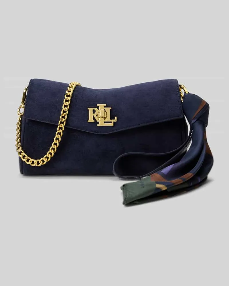 Ralph Lauren Umhängetasche aus echtem Schafsleder Dunkelblau