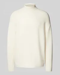 Emporio Armani Strickpullover aus Schurwolle mit Stehkragen Offwhite