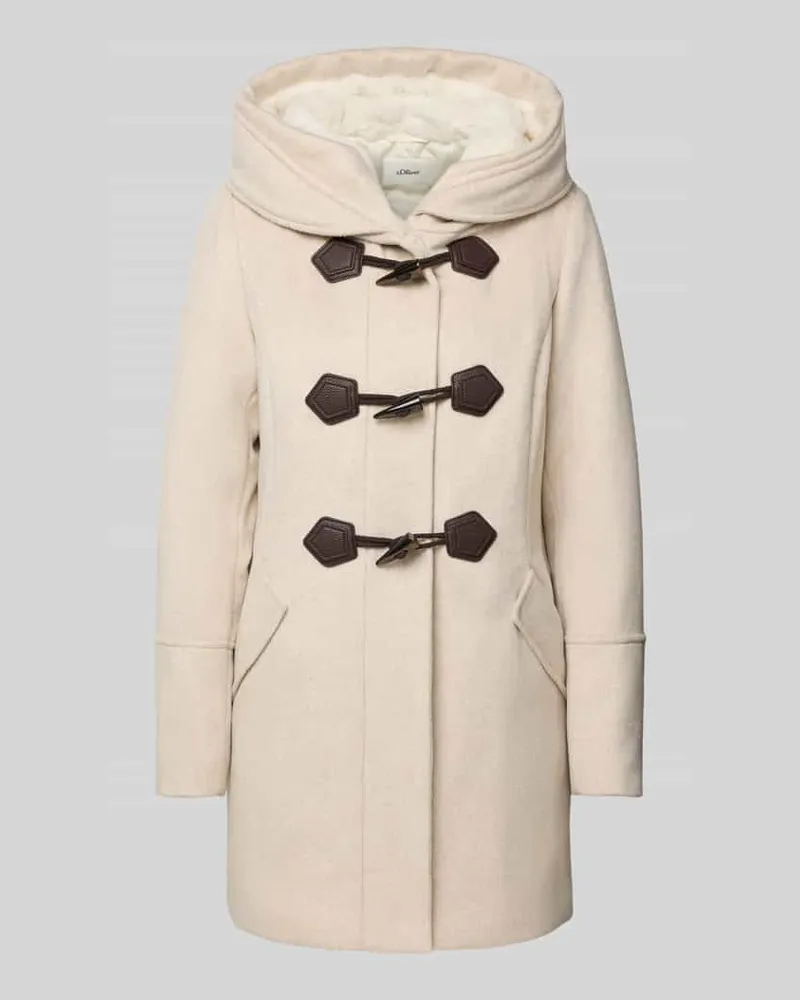 S.Oliver Slim Fit Dufflecoat mit Woll-Anteil Beige