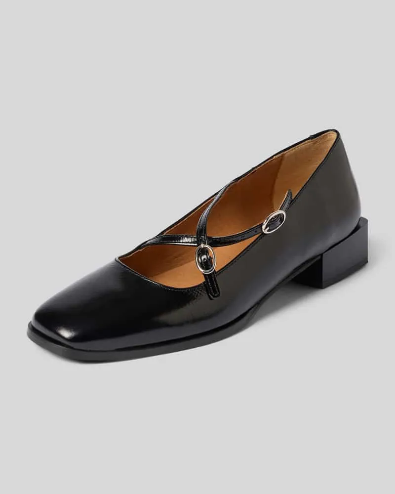 BIANCO. Ballerina mit Keilabsatz Black
