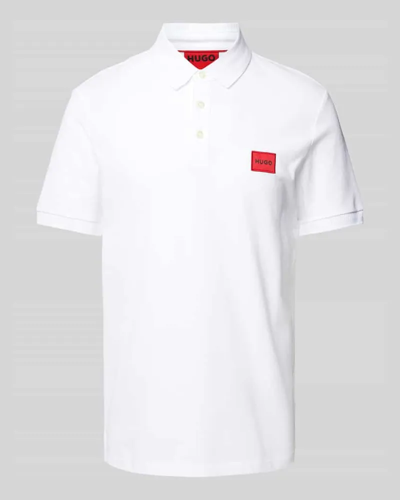 HUGO BOSS Regular Fit Poloshirt mit Label-Patch Modell 'Dereso Weiss
