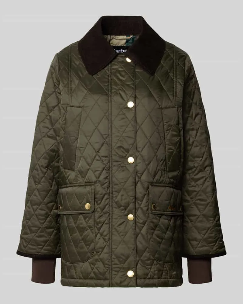 Barbour Regular Fit Steppjacke mit Samtkragen Modell 'BEADNELL Oliv