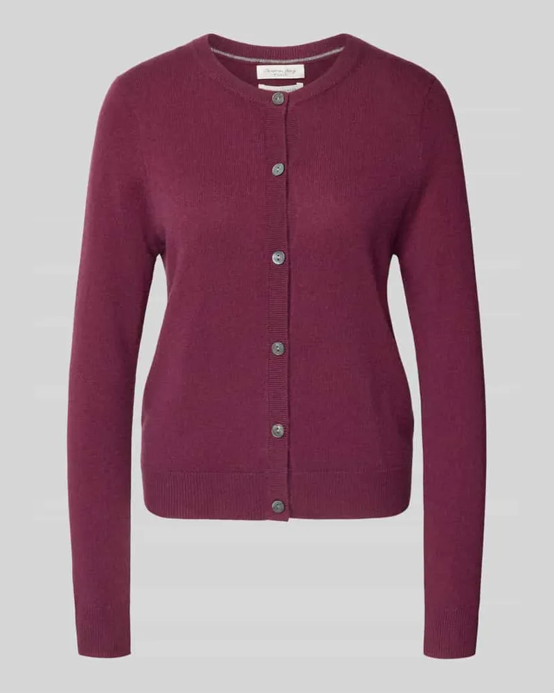 Christian Berg Strickjacke aus Kaschmir mit Rundhalsausschnitt Bordeaux