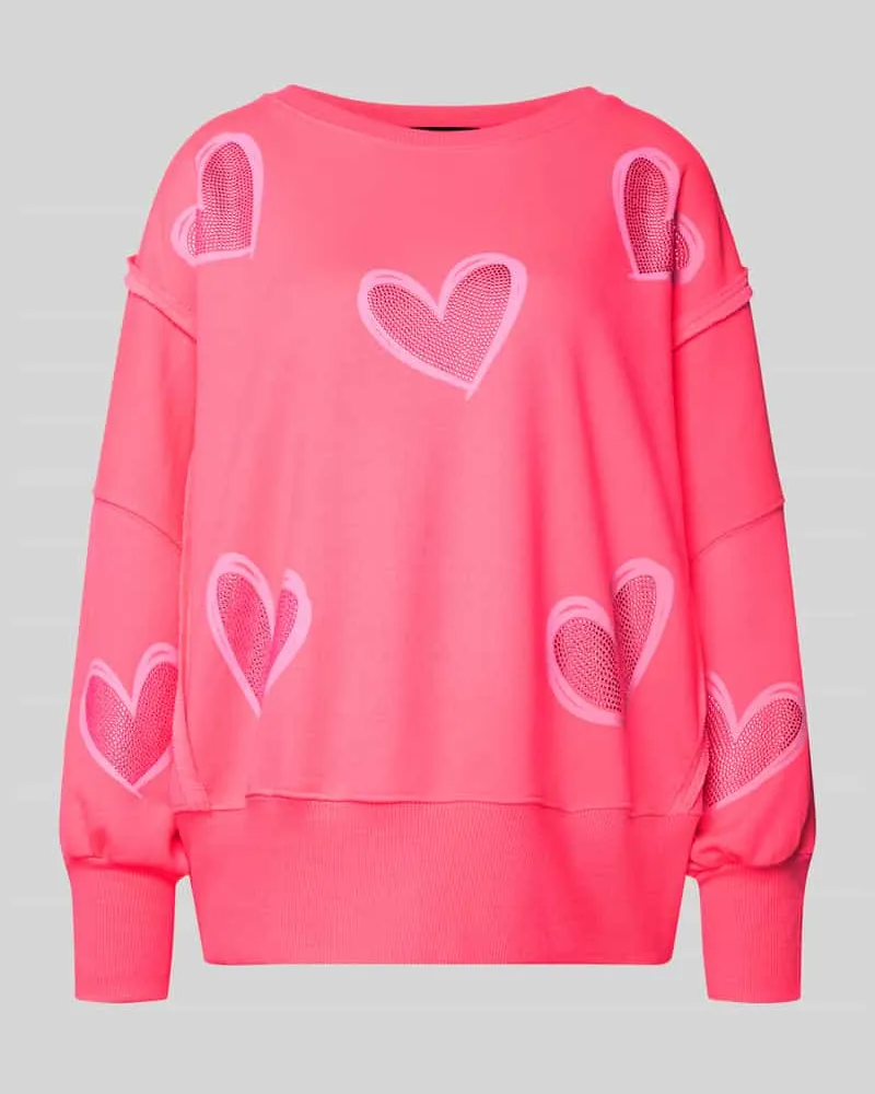 Miss Goodlife Sweatshirt mit überschnittenen Schultern Neon