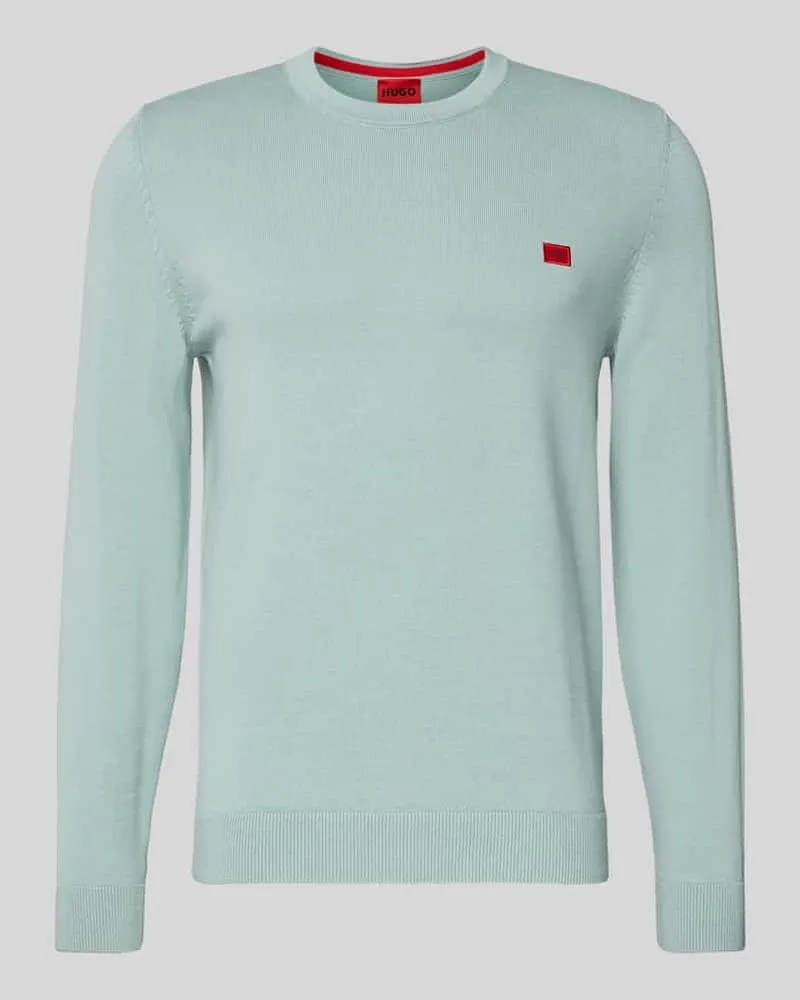 HUGO BOSS Regular Fit Strickpullover aus reiner Baumwolle Modell 'SAN CASSIUS Mint