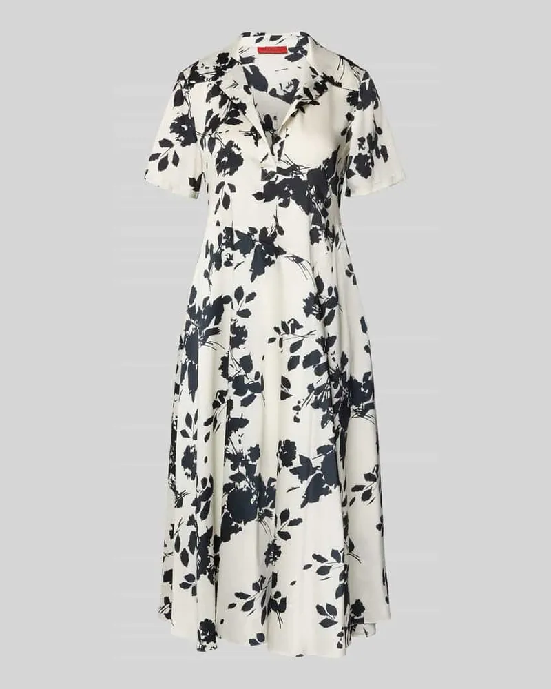 MAX&Co. A-Linie Freizeitkleid mit Allover-Muster Modell 'BALTA Weiss