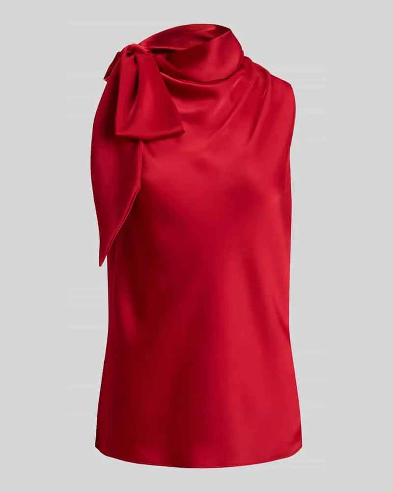 Ralph Lauren Blusentop mit großer Schleife Rot