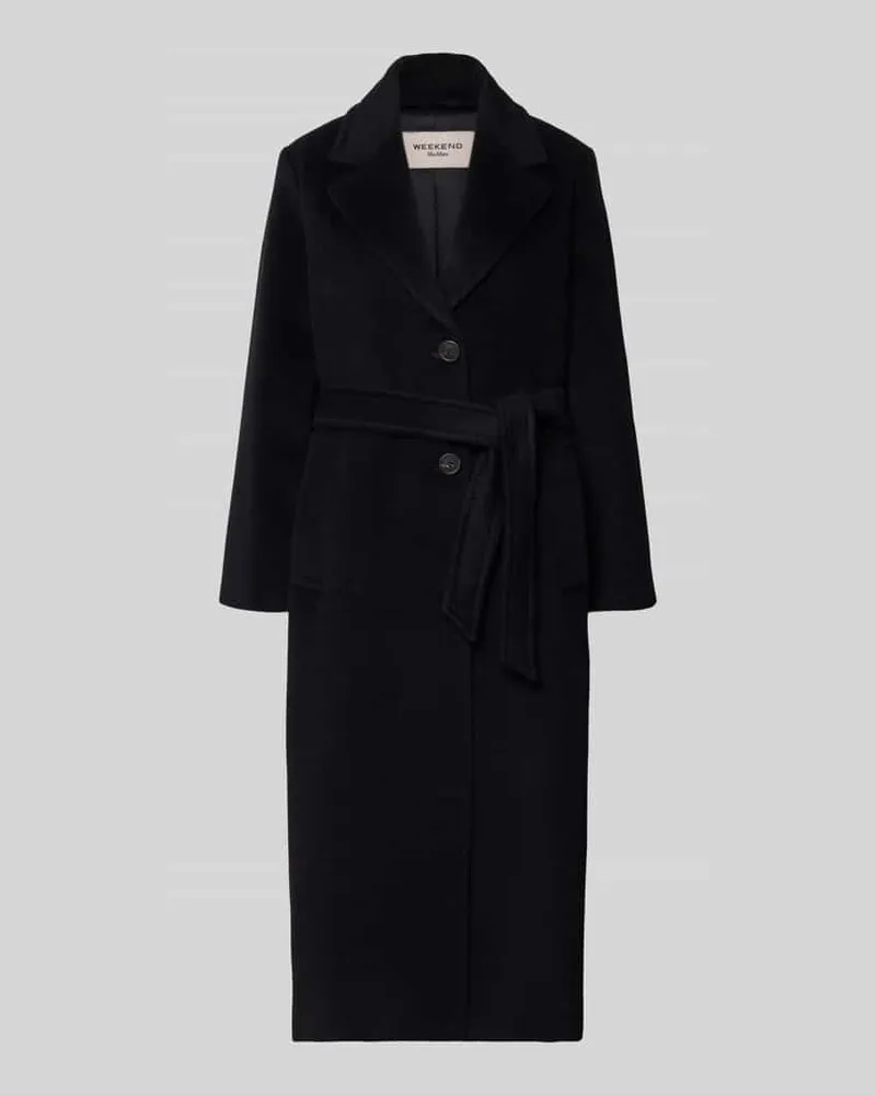 Max Mara Wollmantel mit Bindegürtel Modell 'WKDBRONTE Black