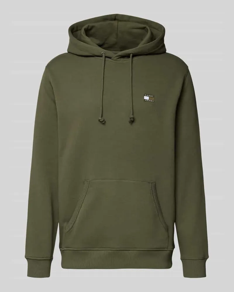 Tommy Hilfiger Regular Fit Hoodie aus reiner Baumwolle Oliv