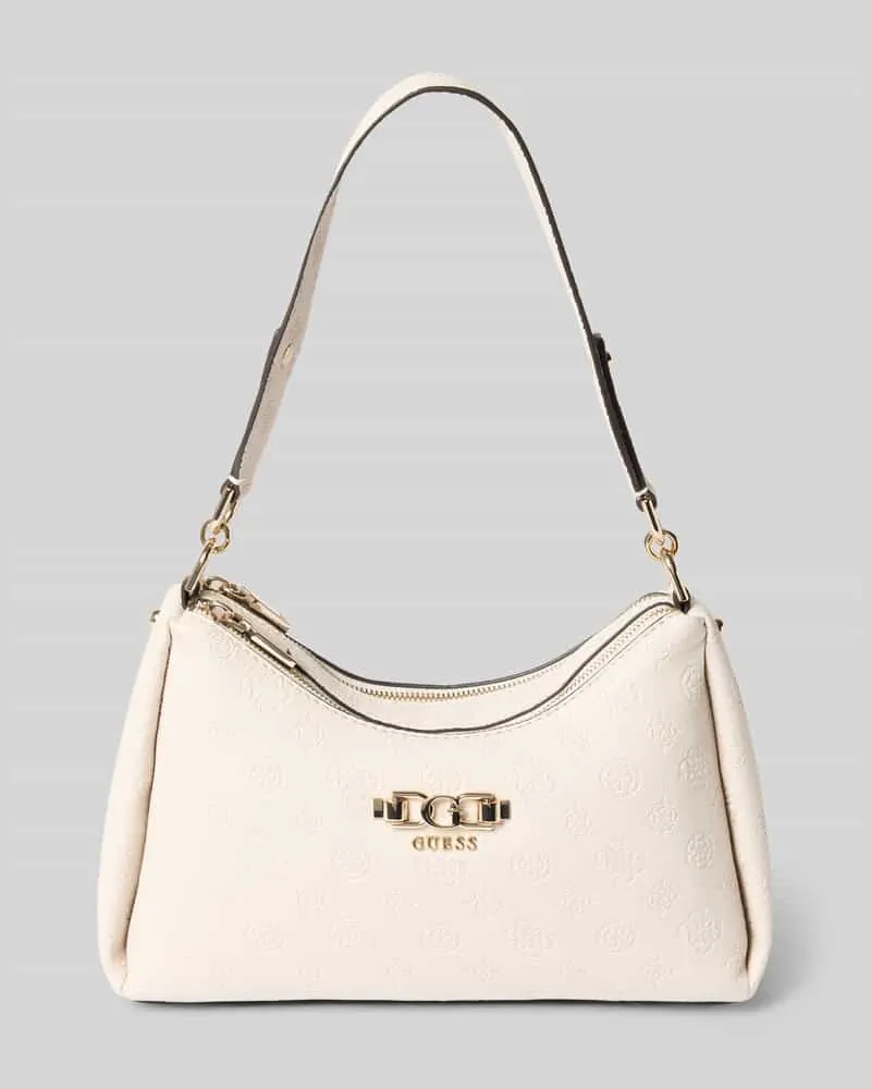 Guess Shoulder Bag in Leder-Optik mit Logo-Detail Modell 'Anise Offwhite