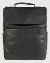 Strellson Rucksack aus Leder Modell 'Hyde Park Black