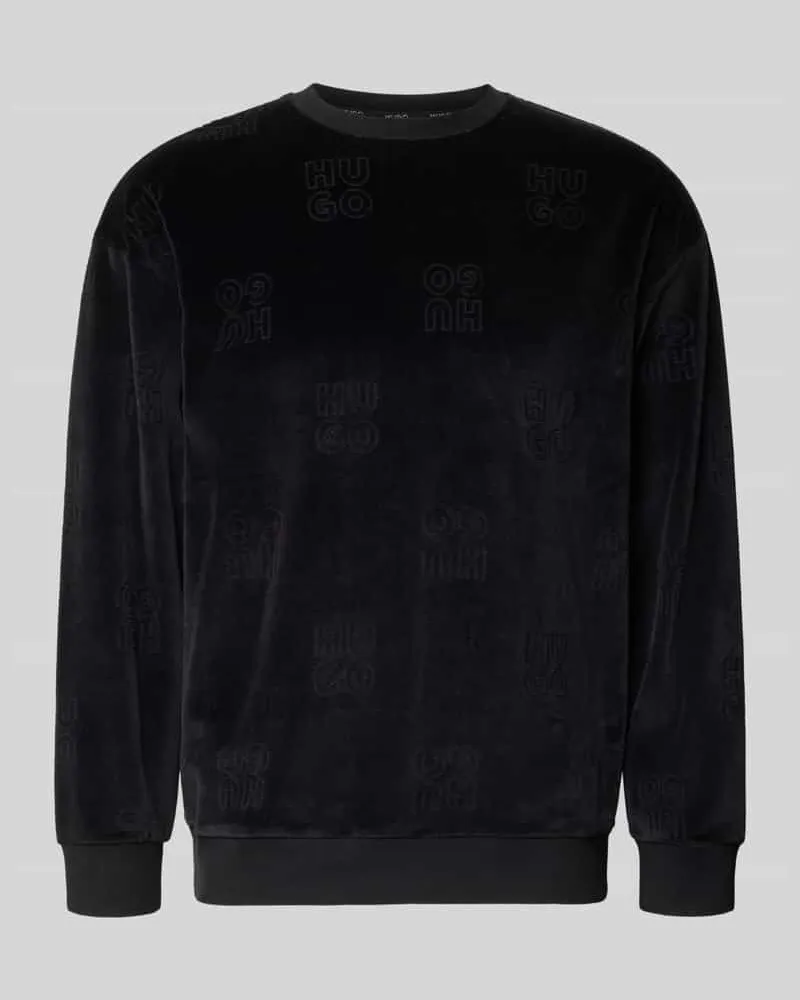 HUGO BOSS Sweatshirt mit Samtstruktur Modell 'VELORO Black