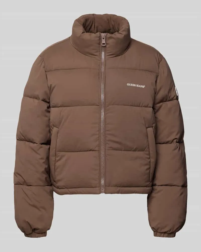 Guess Cropped Steppjacke mit Stehkragen Beige