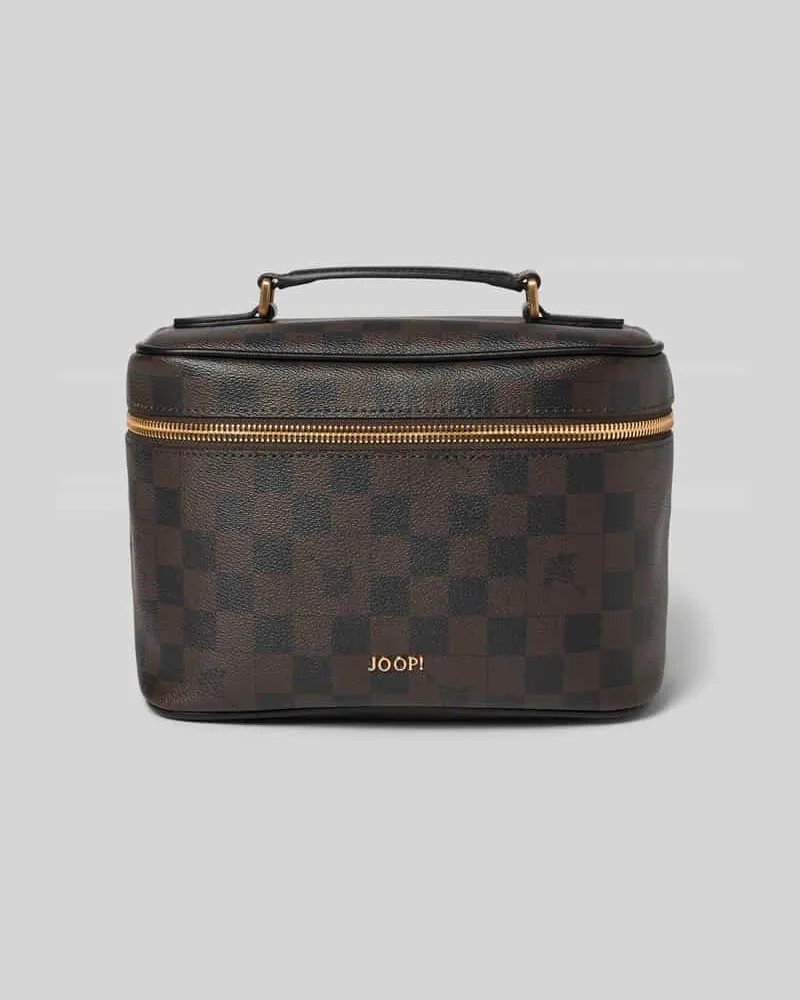JOOP! Kosmetiktasche mit Label-Detail Dunkelbraun