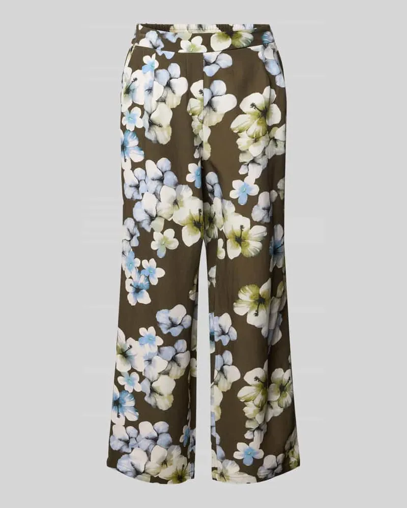 SteHmann Hose aus Viskose-Leinen-Mix Modell 'Alexandria Oliv