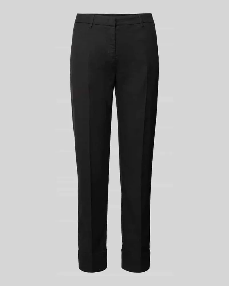 Cambio Regular Fit Leinenhose mit verkürztem Schnitt Modell 'KRYSTAL Black