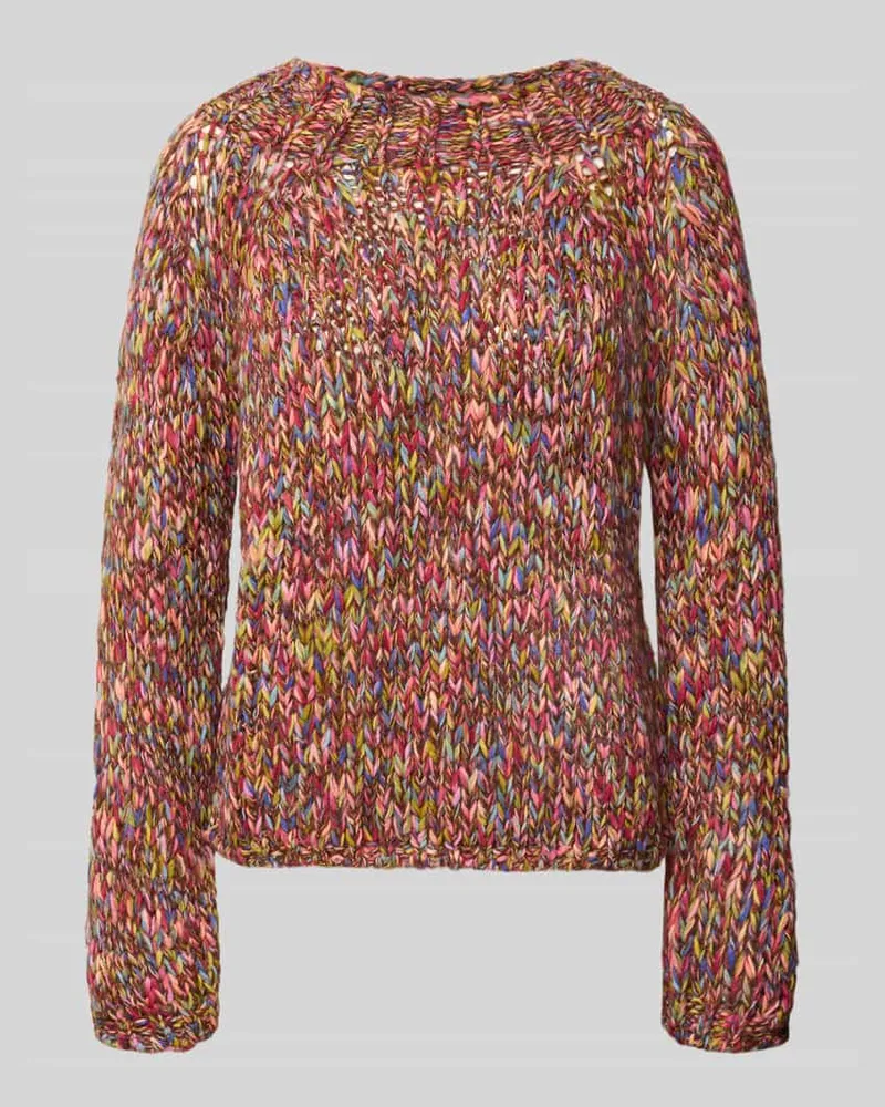 Rich&Royal Regular Fit Pullover mit Schurwoll-Anteil in Strick-Optik Camel