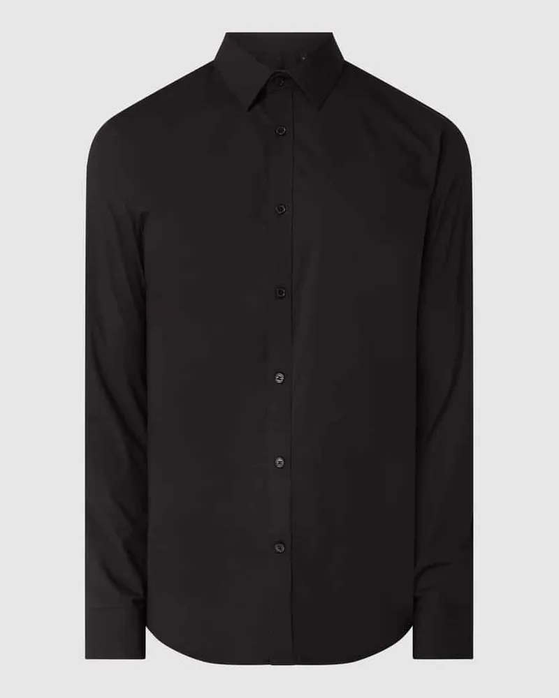 Matinique Slim Fit Business-Hemd mit Stretch-Anteil Modell 'Robo Black