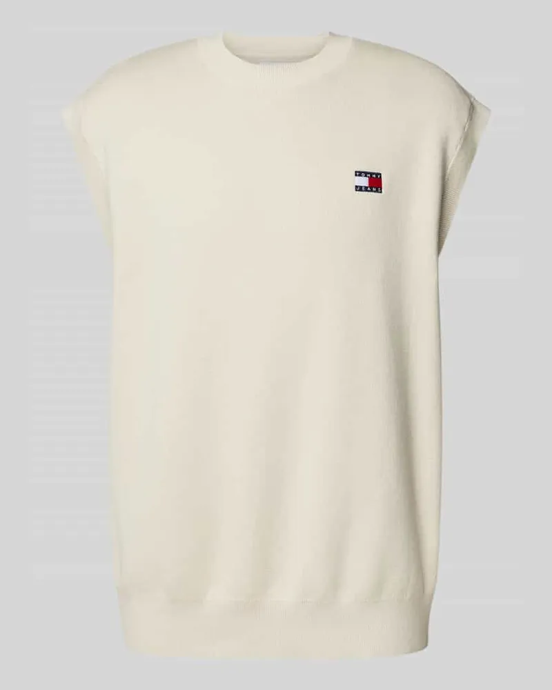 Tommy Hilfiger Regular Fit Pullunder mit Label-Patch Beige