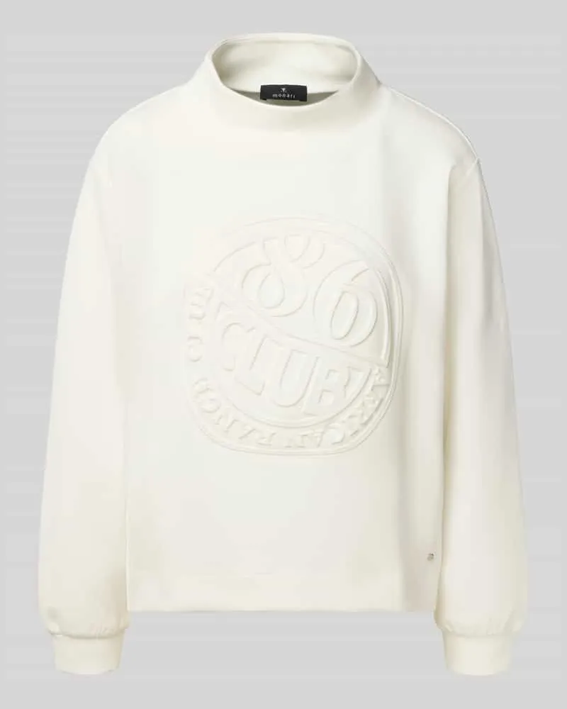 monari Sweatshirt mit Strukturmuster Offwhite