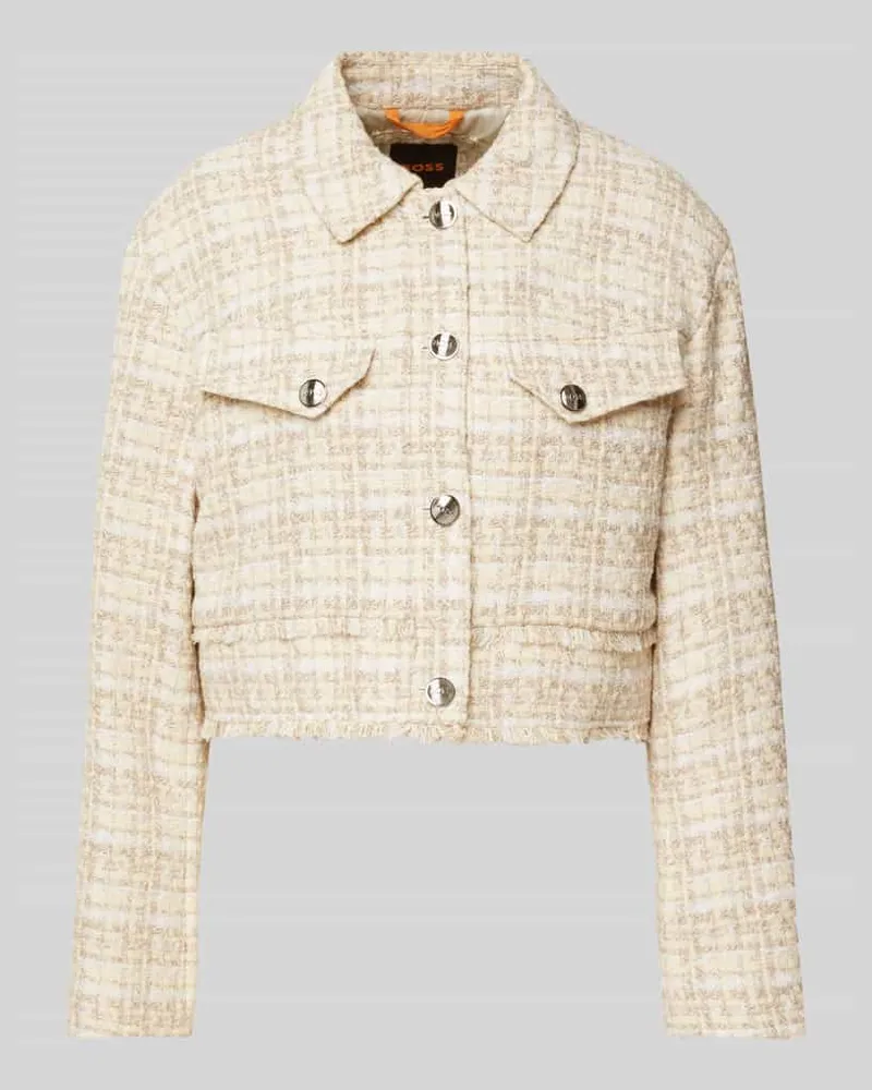 HUGO BOSS Blazer mit Fransen Modell 'Jafresi Sand