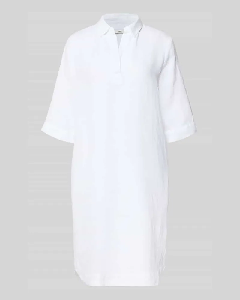0039 Italy Knielanges Leinenkleid Modell 'DERRY Weiss