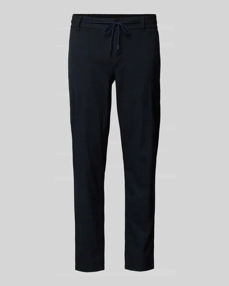 HUGO BOSS Tapered Fit Chino mit Bindegürtel Marine