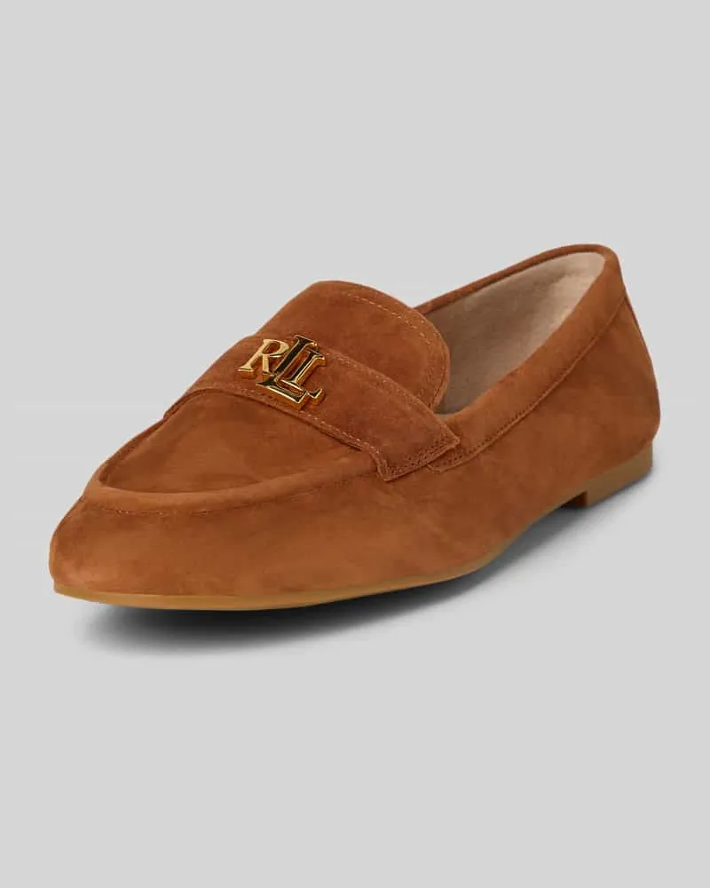 Ralph Lauren Loafers aus Leder mit Label-Applikation Modell 'AVERI III Camel