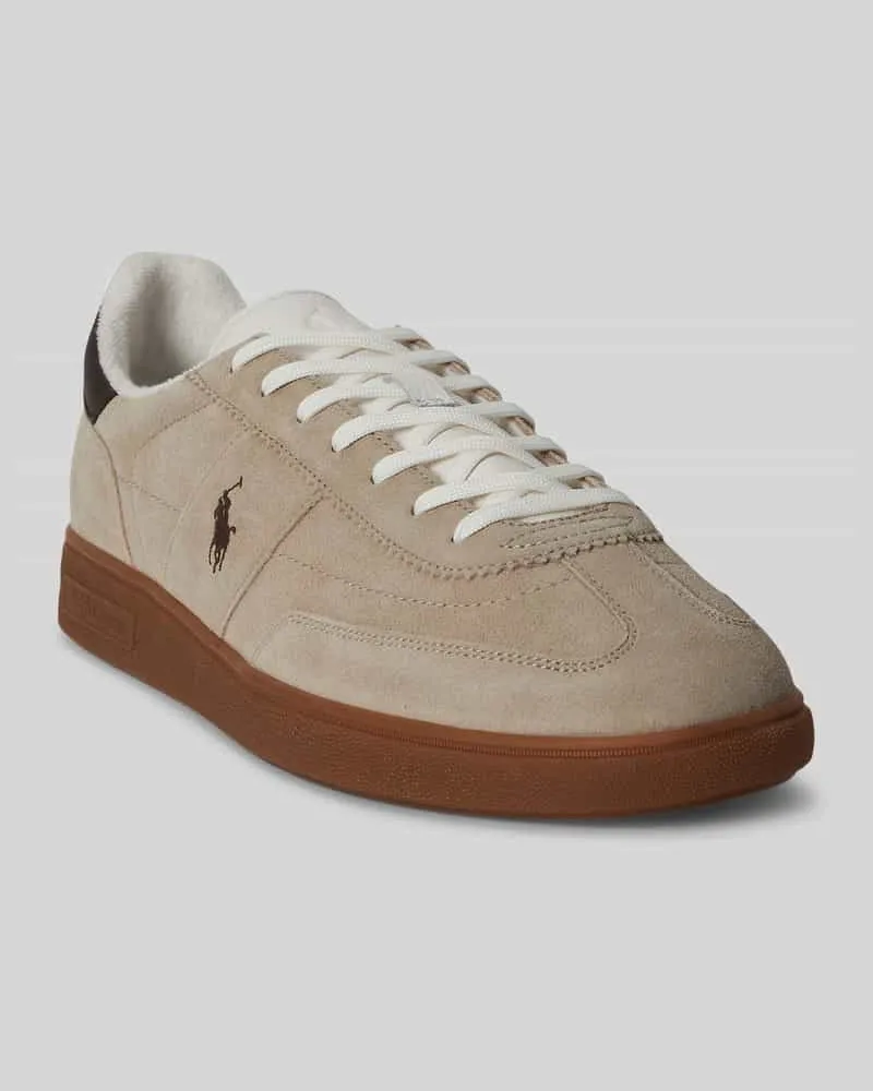 Ralph Lauren Low Top Sneaker aus Veloursleder Beige