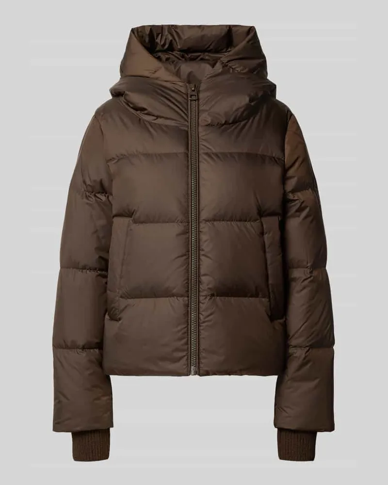 Marc O'Polo Regular Fit Daunenjacke mit Label-Patch Dunkelbraun