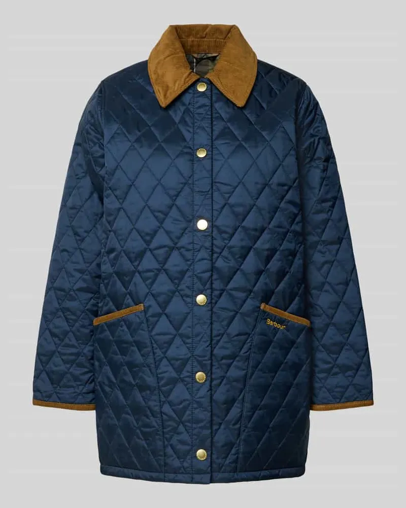 Barbour Regular Fit Steppjacke mit Cord-Besatz Modell 'MODERN LIDDESDALE Marine