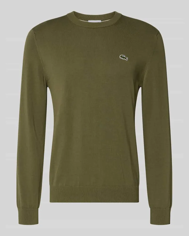 Lacoste Regular Fit Pullover aus Baumwoll-Mix Oliv