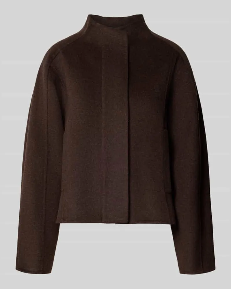 OPUS Loose Fit Blouson aus Woll-Mix Modell 'Hatura Dunkelbraun