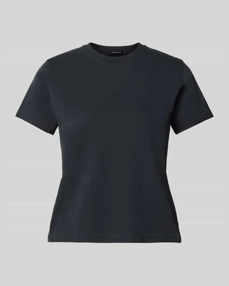 Anine Bing Regular Fit T-Shirt mit Logo-Stitching Black