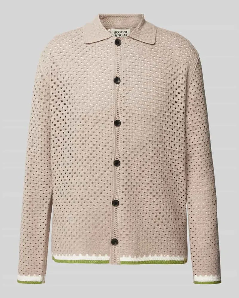 Scotch&Soda Cardigan mit Lochmuster Hellgrau