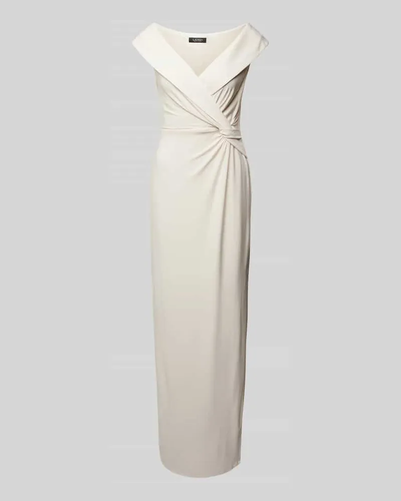 Ralph Lauren Abendkleid mit Knotendetail Modell 'LEONIDAS Ecru