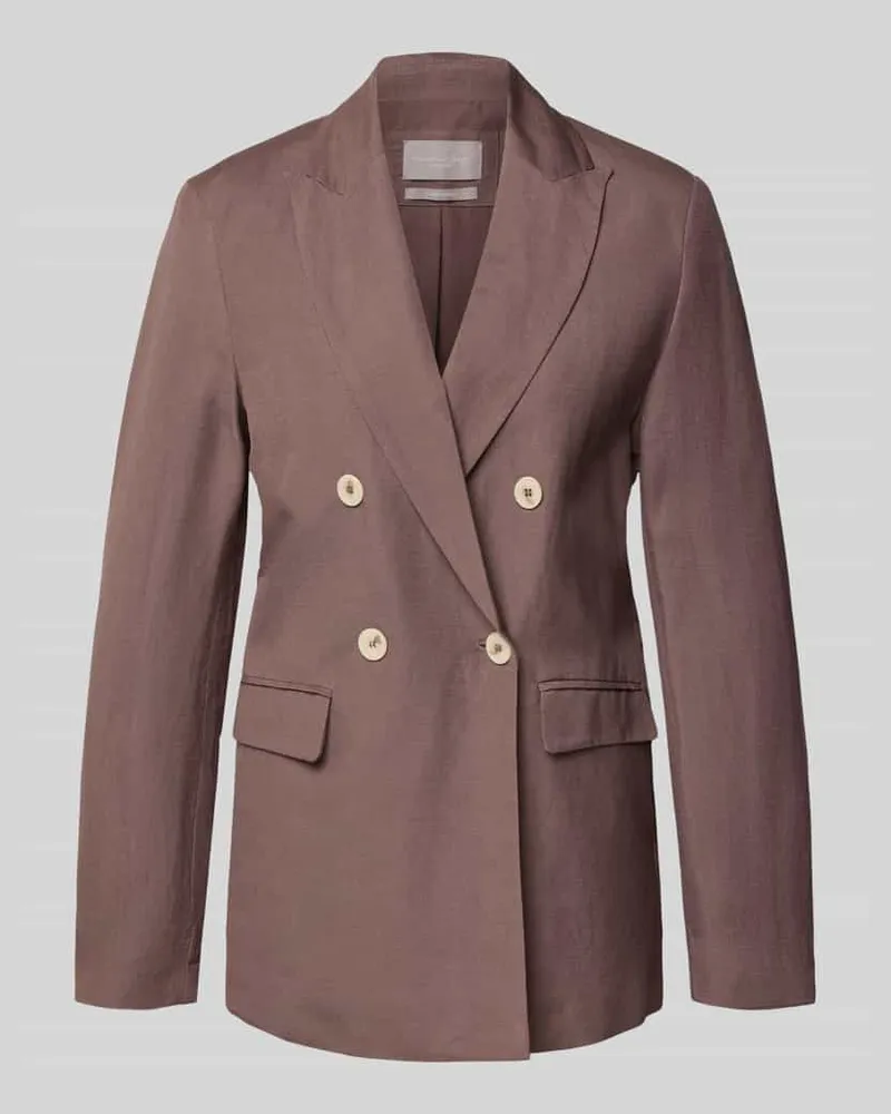 Christian Berg Regular Fit Blazer aus Leinen-Mix mit Viskose-Anteil Mittelbraun
