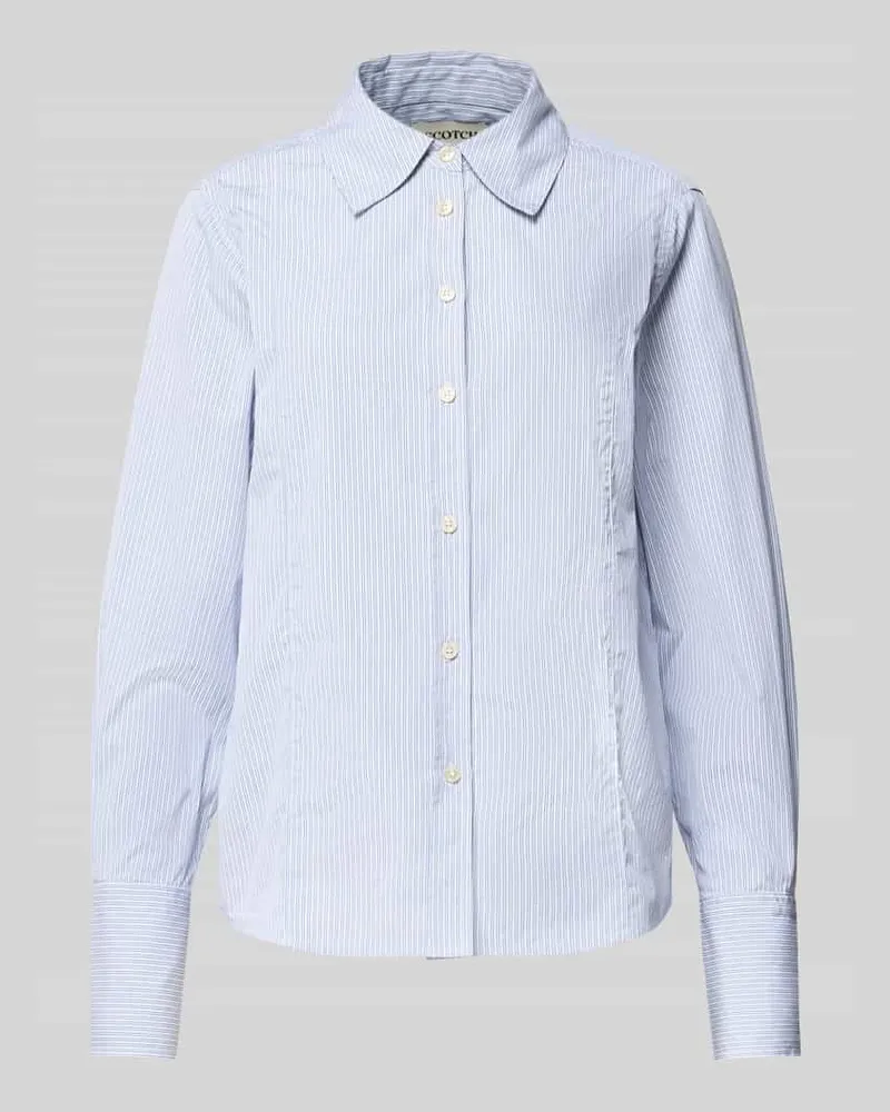 Scotch&Soda Regular Fit Bluse mit Streifenmuster Hellblau