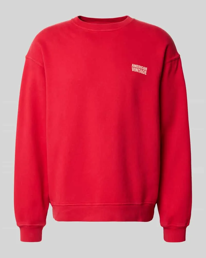 American Vintage Sweatshirt mit Logo Modell 'PLIZZY Rot