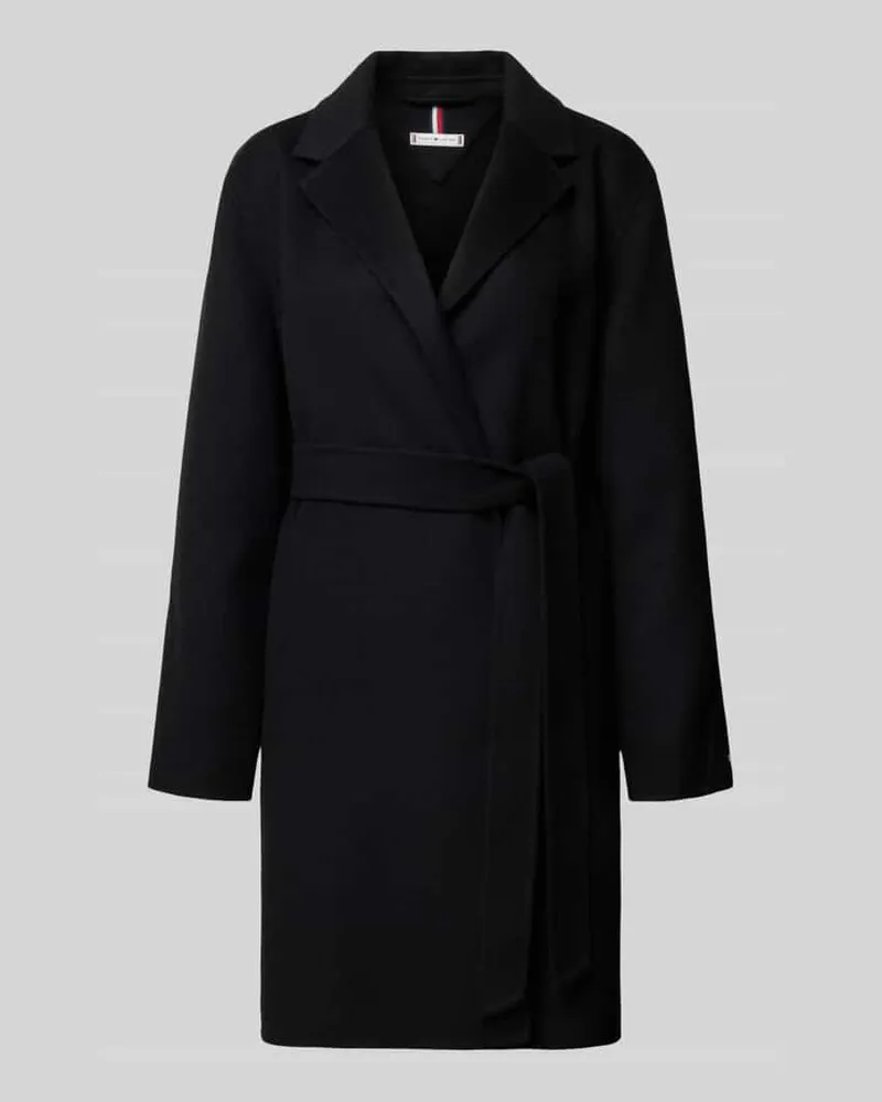 Tommy Hilfiger Regular Fit Mantel aus Woll-Mix Black