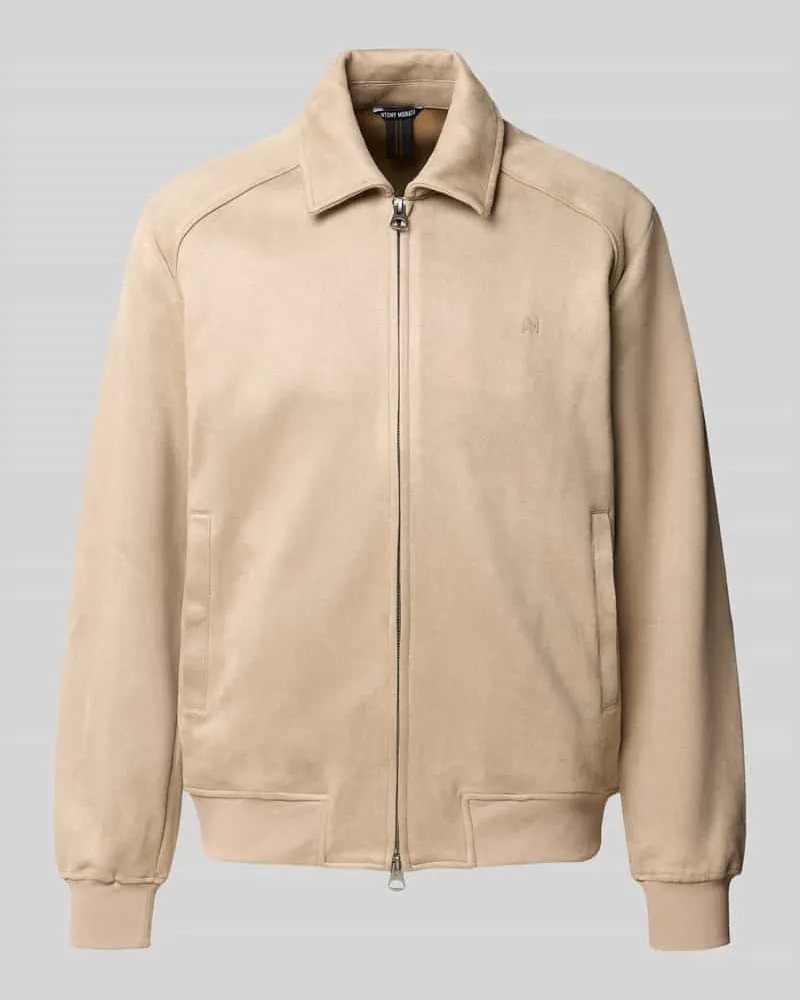 Antony Morato Blouson in Leder-Optik mit Zweiwege-Reißverschluss Sand