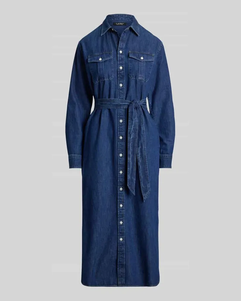 Ralph Lauren Regular Fit Freizeitkleid aus reiner Baumwolle Jeansblau
