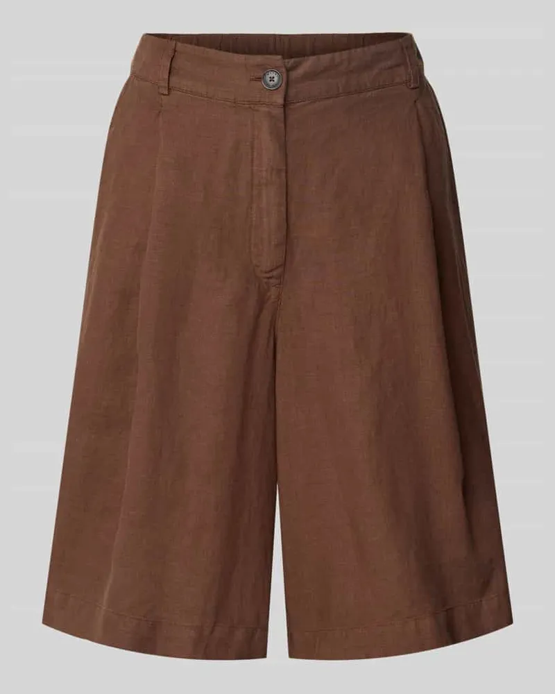 Maerz Bermudas aus Leinen mit Paspeltaschen Mittelbraun