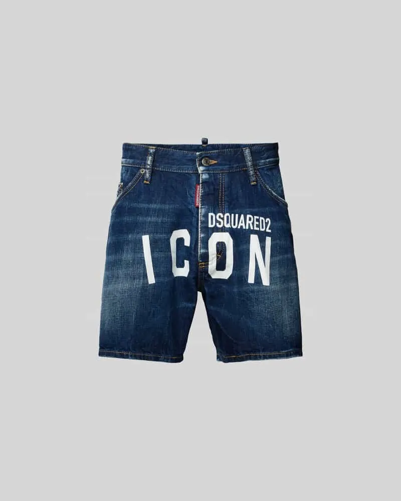 Dsquared2 Regular Fit Jeansshorts aus Baumwolle Blau