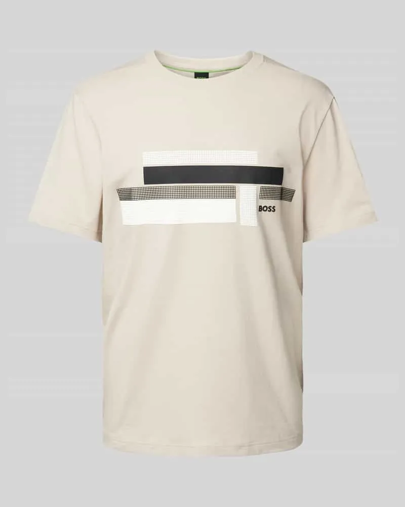 HUGO BOSS T-Shirt mit Label-Print Beige