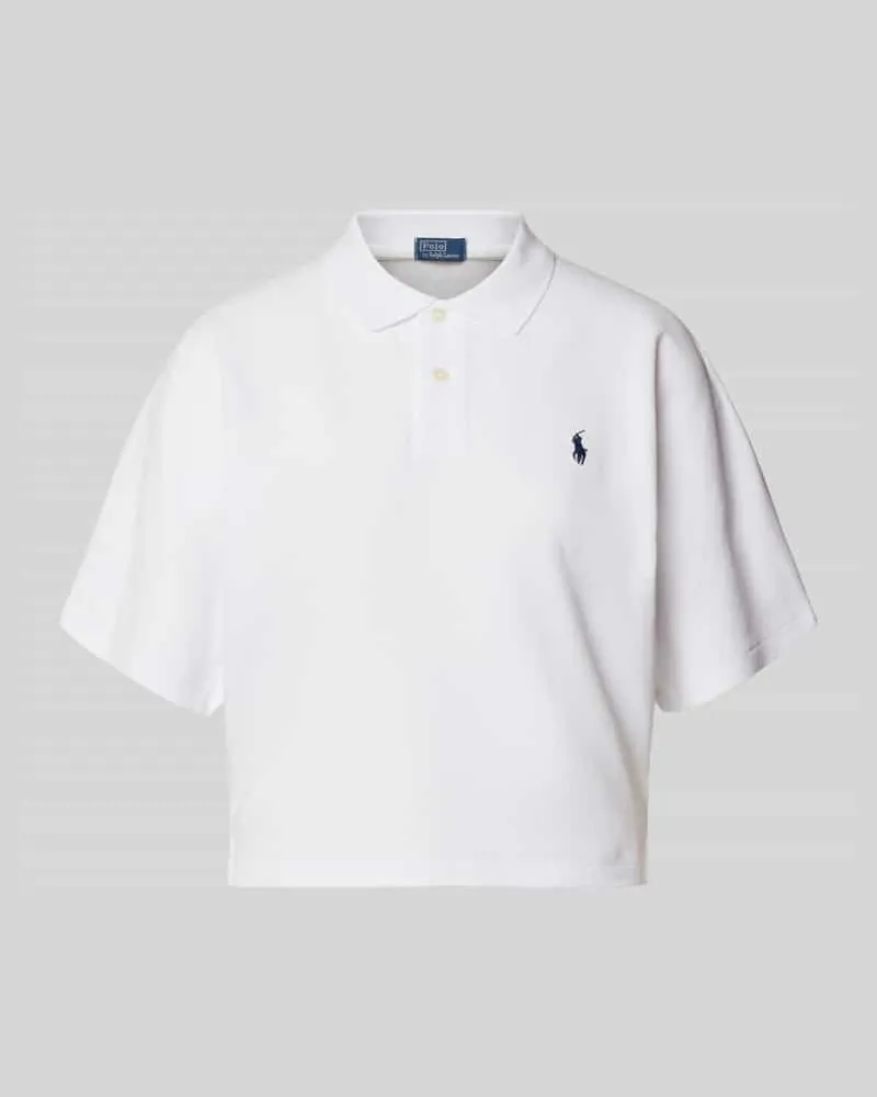 Ralph Lauren Boxy Fit Poloshirt mit Label-Stitching Weiss