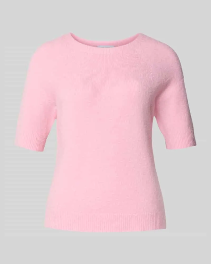 Rich&Royal Strickpullover mit gerippten Abschlüssen Hellrosa