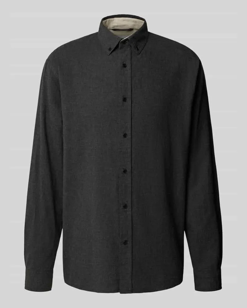 Armedangels Relaxed Fit Freizeithemd aus reiner Baumwolle Modell 'ARAAMO Anthrazit